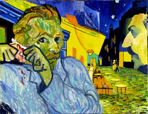 Van Gogh cuts off his ear in front of Gauguin in an Arles cafe. 2017